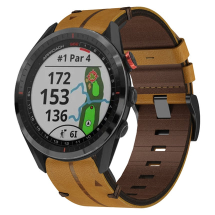 Leather Textured 22mm Watch Band, For Garmin Approach S62, For Garmin Fenix 6 Pro GPS, For Garmin Fenix 5, For Garmin Fenix 5 Plus, For Garmin Instinct, For Garmin Fenix 6 GPS, For Garmin Fenix 6 Sapphire GPS, For Garmin Forerunner 945                 ...