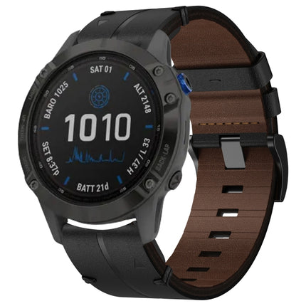 Leather Textured 22mm Watch Band, For Garmin Approach S62, For Garmin Fenix 6 Pro GPS, For Garmin Fenix 5, For Garmin Fenix 5 Plus, For Garmin Instinct, For Garmin Fenix 6 GPS, For Garmin Fenix 6 Sapphire GPS, For Garmin Forerunner 945                 ...