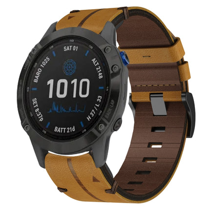 Leather Textured 22mm Watch Band, For Garmin Approach S62, For Garmin Fenix 6 Pro GPS, For Garmin Fenix 5, For Garmin Fenix 5 Plus, For Garmin Instinct, For Garmin Fenix 6 GPS, For Garmin Fenix 6 Sapphire GPS, For Garmin Forerunner 945                 ...