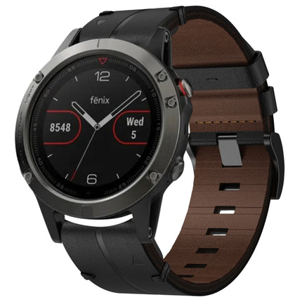 Leather Textured 22mm Watch Band, For Garmin Approach S62, For Garmin Fenix 6 Pro GPS, For Garmin Fenix 5, For Garmin Fenix 5 Plus, For Garmin Instinct, For Garmin Fenix 6 GPS, For Garmin Fenix 6 Sapphire GPS, For Garmin Forerunner 945                 ...