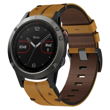 Leather Textured 22mm Watch Band, For Garmin Approach S62, For Garmin Fenix 6 Pro GPS, For Garmin Fenix 5, For Garmin Fenix 5 Plus, For Garmin Instinct, For Garmin Fenix 6 GPS, For Garmin Fenix 6 Sapphire GPS, For Garmin Forerunner 945                 ...