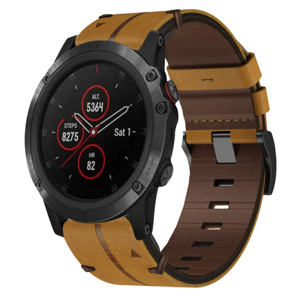 Leather Textured 22mm Watch Band, For Garmin Approach S62, For Garmin Fenix 6 Pro GPS, For Garmin Fenix 5, For Garmin Fenix 5 Plus, For Garmin Instinct, For Garmin Fenix 6 GPS, For Garmin Fenix 6 Sapphire GPS, For Garmin Forerunner 945                 ...