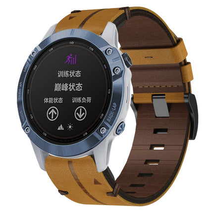 Leather Textured 22mm Watch Band, For Garmin Approach S62, For Garmin Fenix 6 Pro GPS, For Garmin Fenix 5, For Garmin Fenix 5 Plus, For Garmin Instinct, For Garmin Fenix 6 GPS, For Garmin Fenix 6 Sapphire GPS, For Garmin Forerunner 945                 ...