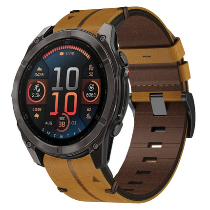 Leather Textured 22mm Watch Band, For Garmin Fenix E 47mm, For Garmin Fenix 8 MIP 47mm, For Garmin Fenix 8 AMOLED 47mm, For Garmin Fenix 7 Pro 47mm, For Garmin Epix Pro 47mm, For Garmin MARQ Athlete Gen 2, For Garmin MARQ Commander                     ...
