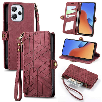 Geometric Zipper Wallet Side Buckle Leather Phone Case, For Xiaomi Redmi 12, For Xiaomi Redmi Note 12S, For Xiaomi Redmi Note 12 4G, For Redmi Note 12 Turbo