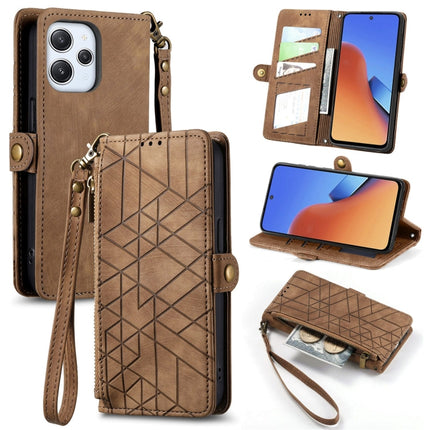 Geometric Zipper Wallet Side Buckle Leather Phone Case, For Xiaomi Redmi 12, For Xiaomi Redmi Note 12S, For Xiaomi Redmi Note 12 4G, For Redmi Note 12 Turbo