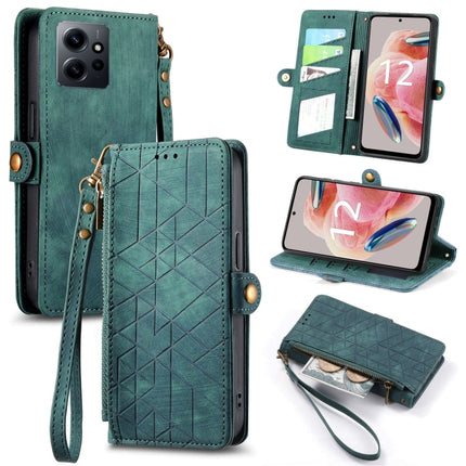 Geometric Zipper Wallet Side Buckle Leather Phone Case, For Xiaomi Redmi 12, For Xiaomi Redmi Note 12S, For Xiaomi Redmi Note 12 4G, For Redmi Note 12 Turbo