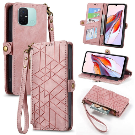 Geometric Zipper Wallet Side Buckle Leather Phone Case, For Xiaomi Redmi Note 12 5G, For Xiaomi Redmi 12C, For Xiaomi Redmi A1, For Xiaomi Redmi Note 11T Pro