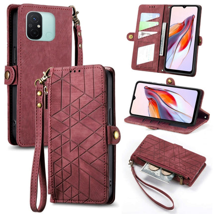 Geometric Zipper Wallet Side Buckle Leather Phone Case, For Xiaomi Redmi Note 12 5G, For Xiaomi Redmi 12C, For Xiaomi Redmi A1, For Xiaomi Redmi Note 11T Pro