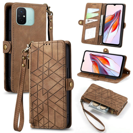 Geometric Zipper Wallet Side Buckle Leather Phone Case, For Xiaomi Redmi Note 12 5G, For Xiaomi Redmi 12C, For Xiaomi Redmi A1, For Xiaomi Redmi Note 11T Pro