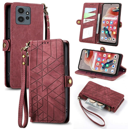 Geometric Zipper Wallet Side Buckle Leather Phone Case, For Xiaomi Redmi Note 12 5G, For Xiaomi Redmi 12C, For Xiaomi Redmi A1, For Xiaomi Redmi Note 11T Pro