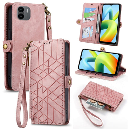 Geometric Zipper Wallet Side Buckle Leather Phone Case, For Xiaomi Redmi Note 12 5G, For Xiaomi Redmi 12C, For Xiaomi Redmi A1, For Xiaomi Redmi Note 11T Pro