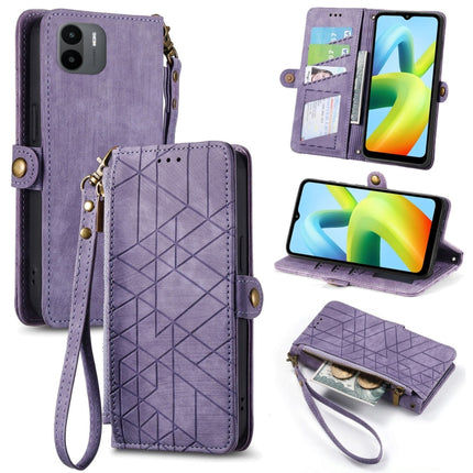 Geometric Zipper Wallet Side Buckle Leather Phone Case, For Xiaomi Redmi Note 12 5G, For Xiaomi Redmi 12C, For Xiaomi Redmi A1, For Xiaomi Redmi Note 11T Pro