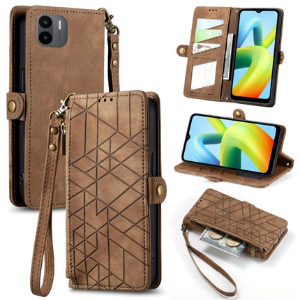 Geometric Zipper Wallet Side Buckle Leather Phone Case, For Xiaomi Redmi Note 12 5G, For Xiaomi Redmi 12C, For Xiaomi Redmi A1, For Xiaomi Redmi Note 11T Pro
