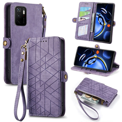 Geometric Zipper Wallet Side Buckle Leather Phone Case, For Xiaomi Redmi Note 11SE, For Xiaomi Redmi 10A, For Xiaomi Redmi 10C, For Xiaomi Redmi K50