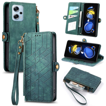Geometric Zipper Wallet Side Buckle Leather Phone Case, For Xiaomi Redmi Note 12 5G, For Xiaomi Redmi 12C, For Xiaomi Redmi A1, For Xiaomi Redmi Note 11T Pro