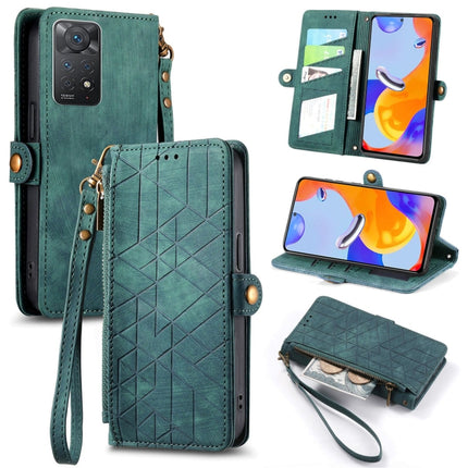 Geometric Zipper Wallet Side Buckle Leather Phone Case, For Redmi Note 11 Pro 4G, For Xiaomi Redmi 10, For Xiaomi Redmi Note 10 5G, For Xiaomi Redmi Note 10 4G