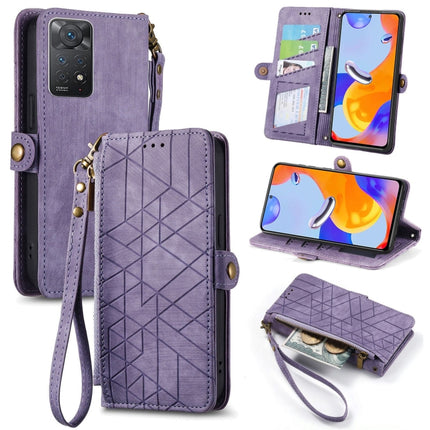 Geometric Zipper Wallet Side Buckle Leather Phone Case, For Redmi Note 11 Pro 4G, For Xiaomi Redmi 10, For Xiaomi Redmi Note 10 5G, For Xiaomi Redmi Note 10 4G