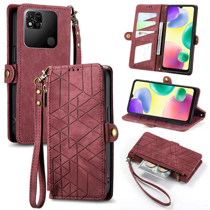 Geometric Zipper Wallet Side Buckle Leather Phone Case, For Xiaomi Redmi Note 11SE, For Xiaomi Redmi 10A, For Xiaomi Redmi 10C, For Xiaomi Redmi K50