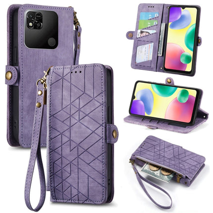 Geometric Zipper Wallet Side Buckle Leather Phone Case, For Xiaomi Redmi Note 11SE, For Xiaomi Redmi 10A, For Xiaomi Redmi 10C, For Xiaomi Redmi K50