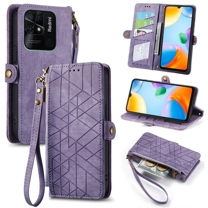 Geometric Zipper Wallet Side Buckle Leather Phone Case, For Xiaomi Redmi Note 11SE, For Xiaomi Redmi 10A, For Xiaomi Redmi 10C, For Xiaomi Redmi K50
