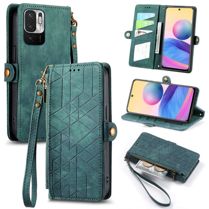 Geometric Zipper Wallet Side Buckle Leather Phone Case, For Redmi Note 11 Pro 4G, For Xiaomi Redmi 10, For Xiaomi Redmi Note 10 5G, For Xiaomi Redmi Note 10 4G