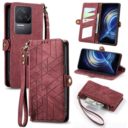 Geometric Zipper Wallet Side Buckle Leather Phone Case, For Xiaomi Redmi Note 11SE, For Xiaomi Redmi 10A, For Xiaomi Redmi 10C, For Xiaomi Redmi K50