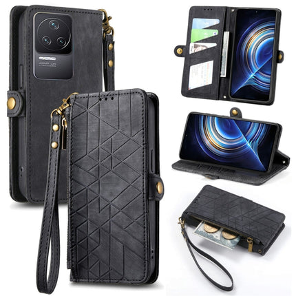 Geometric Zipper Wallet Side Buckle Leather Phone Case, For Xiaomi Redmi Note 11SE, For Xiaomi Redmi 10A, For Xiaomi Redmi 10C, For Xiaomi Redmi K50