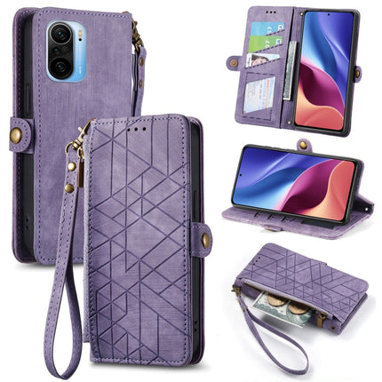 Geometric Zipper Wallet Side Buckle Leather Phone Case, For Xiaomi Redmi K40, For Xiaomi Redmi Note 9 4G, For Xiaomi Redmi 9A, For Xiaomi Redmi 9