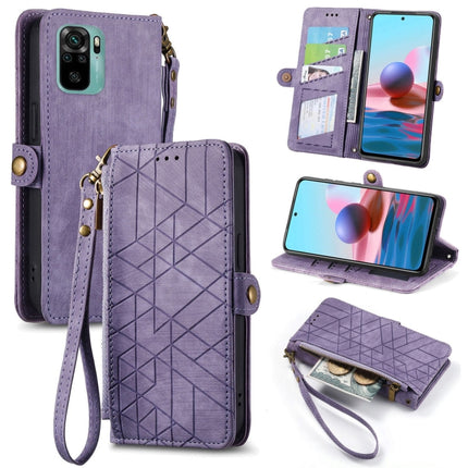 Geometric Zipper Wallet Side Buckle Leather Phone Case, For Redmi Note 11 Pro 4G, For Xiaomi Redmi 10, For Xiaomi Redmi Note 10 5G, For Xiaomi Redmi Note 10 4G
