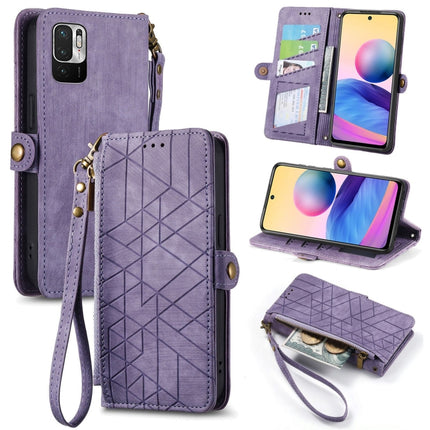 Geometric Zipper Wallet Side Buckle Leather Phone Case, For Redmi Note 11 Pro 4G, For Xiaomi Redmi 10, For Xiaomi Redmi Note 10 5G, For Xiaomi Redmi Note 10 4G