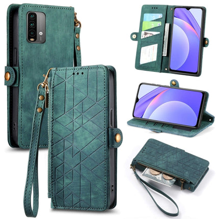 Geometric Zipper Wallet Side Buckle Leather Phone Case, For Xiaomi Redmi K40, For Xiaomi Redmi Note 9 4G, For Xiaomi Redmi 9A, For Xiaomi Redmi 9