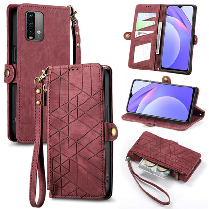 Geometric Zipper Wallet Side Buckle Leather Phone Case, For Xiaomi Redmi K40, For Xiaomi Redmi Note 9 4G, For Xiaomi Redmi 9A, For Xiaomi Redmi 9