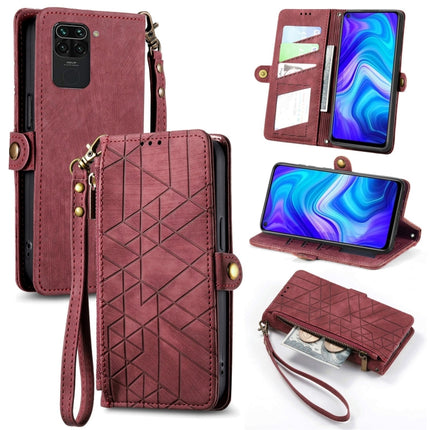 Geometric Zipper Wallet Side Buckle Leather Phone Case, For Xiaomi Redmi 9C, For Xiaomi Redmi Note 9, For Xiaomi Redmi K30 Pro, For Xiaomi Redmi Note 9S