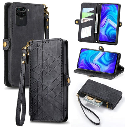 Geometric Zipper Wallet Side Buckle Leather Phone Case, For Xiaomi Redmi 9C, For Xiaomi Redmi Note 9, For Xiaomi Redmi K30 Pro, For Xiaomi Redmi Note 9S