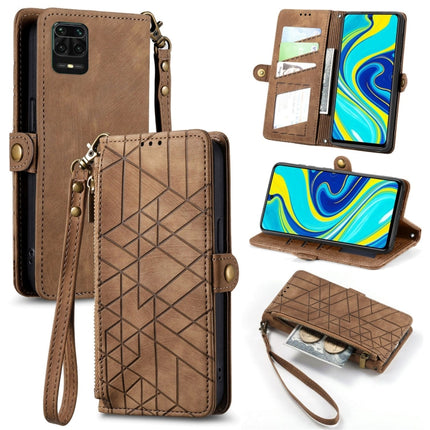 Geometric Zipper Wallet Side Buckle Leather Phone Case, For Xiaomi Redmi 9C, For Xiaomi Redmi Note 9, For Xiaomi Redmi K30 Pro, For Xiaomi Redmi Note 9S