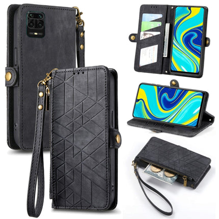Geometric Zipper Wallet Side Buckle Leather Phone Case, For Xiaomi Redmi 9C, For Xiaomi Redmi Note 9, For Xiaomi Redmi K30 Pro, For Xiaomi Redmi Note 9S