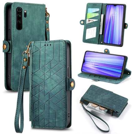 Geometric Zipper Wallet Side Buckle Leather Phone Case, For Xiaomi Redmi K30, For Xiaomi Redmi Note 8T, For Xiaomi Redmi Note 8, For Xiaomi Redmi Note 8 Pro