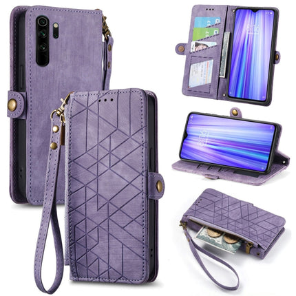 Geometric Zipper Wallet Side Buckle Leather Phone Case, For Xiaomi Redmi K30, For Xiaomi Redmi Note 8T, For Xiaomi Redmi Note 8, For Xiaomi Redmi Note 8 Pro