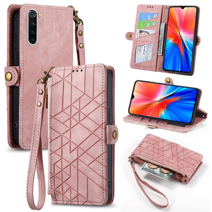 Geometric Zipper Wallet Side Buckle Leather Phone Case, For Xiaomi Redmi K30, For Xiaomi Redmi Note 8T, For Xiaomi Redmi Note 8, For Xiaomi Redmi Note 8 Pro