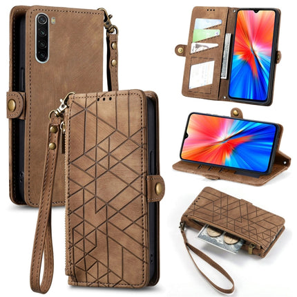 Geometric Zipper Wallet Side Buckle Leather Phone Case, For Xiaomi Redmi K30, For Xiaomi Redmi Note 8T, For Xiaomi Redmi Note 8, For Xiaomi Redmi Note 8 Pro