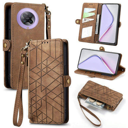 Geometric Zipper Wallet Side Buckle Leather Phone Case, For Xiaomi Redmi 9C, For Xiaomi Redmi Note 9, For Xiaomi Redmi K30 Pro, For Xiaomi Redmi Note 9S