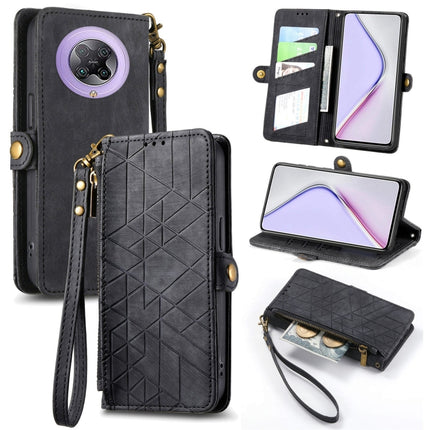 Geometric Zipper Wallet Side Buckle Leather Phone Case, For Xiaomi Redmi 9C, For Xiaomi Redmi Note 9, For Xiaomi Redmi K30 Pro, For Xiaomi Redmi Note 9S
