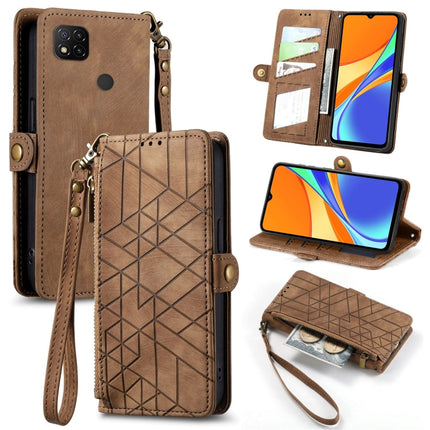 Geometric Zipper Wallet Side Buckle Leather Phone Case, For Xiaomi Redmi 9C, For Xiaomi Redmi Note 9, For Xiaomi Redmi K30 Pro, For Xiaomi Redmi Note 9S