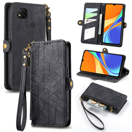 Geometric Zipper Wallet Side Buckle Leather Phone Case, For Xiaomi Redmi 9C, For Xiaomi Redmi Note 9, For Xiaomi Redmi K30 Pro, For Xiaomi Redmi Note 9S