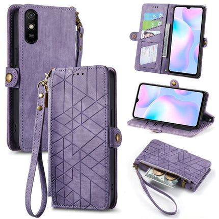 Geometric Zipper Wallet Side Buckle Leather Phone Case, For Xiaomi Redmi K40, For Xiaomi Redmi Note 9 4G, For Xiaomi Redmi 9A, For Xiaomi Redmi 9
