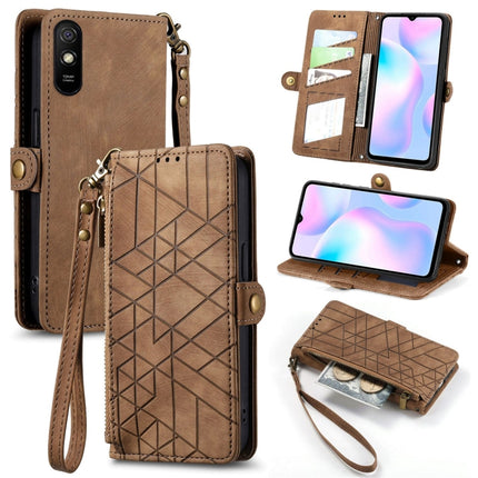 Geometric Zipper Wallet Side Buckle Leather Phone Case, For Xiaomi Redmi K40, For Xiaomi Redmi Note 9 4G, For Xiaomi Redmi 9A, For Xiaomi Redmi 9