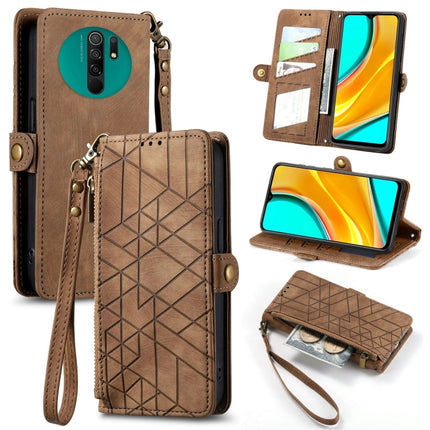 Geometric Zipper Wallet Side Buckle Leather Phone Case, For Xiaomi Redmi K40, For Xiaomi Redmi Note 9 4G, For Xiaomi Redmi 9A, For Xiaomi Redmi 9