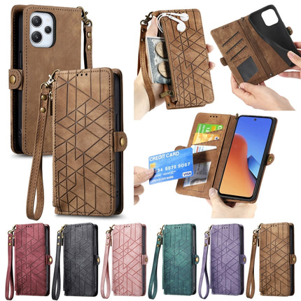 Geometric Zipper Wallet Side Buckle Leather Phone Case, For Xiaomi Redmi 9C, For Xiaomi Redmi Note 9, For Xiaomi Redmi K30 Pro, For Xiaomi Redmi Note 9S