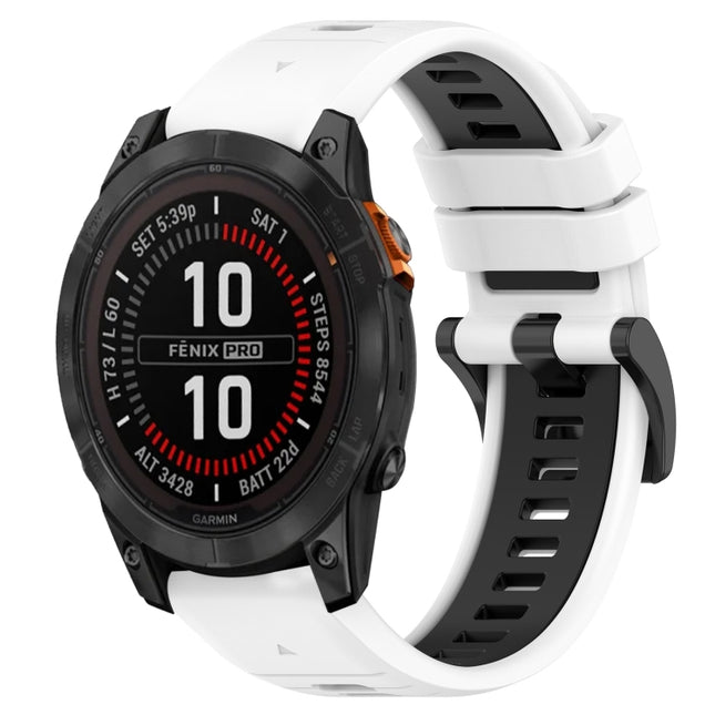 Sports Two-Color 26mm Silicone Watch Band, For Garmin Fenix 7X Solar, For Garmin Descent MK 2i